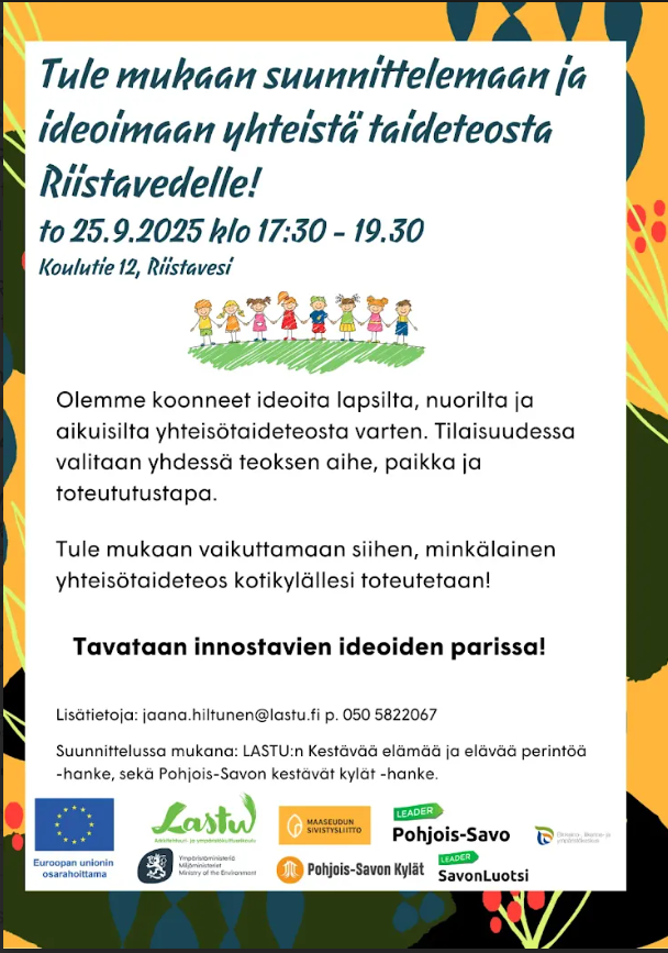 Yhteisötaideteoksen suunnittelu Riistavedelle