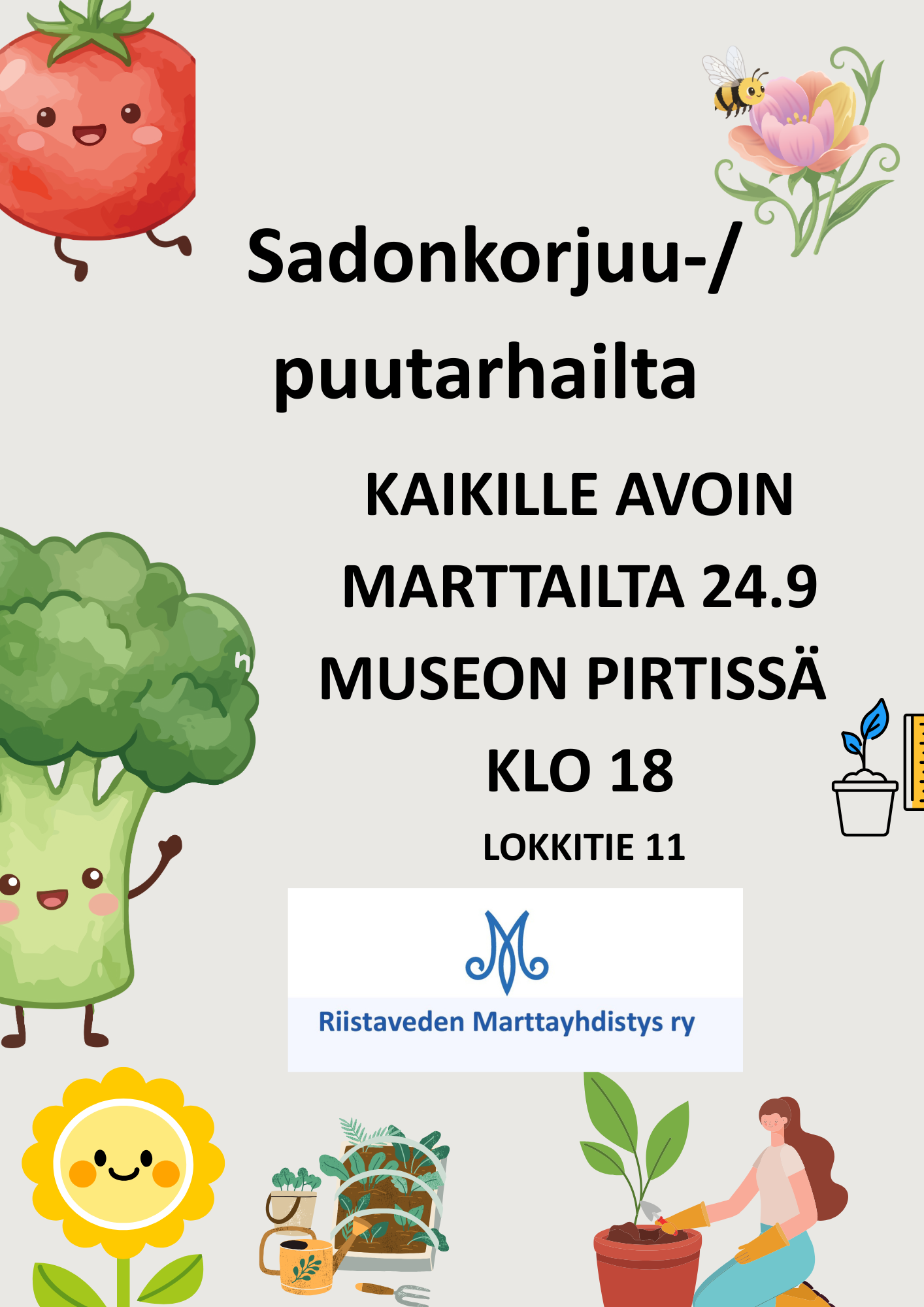 Marttailta: Sadonkorjuu-/puutarhailta